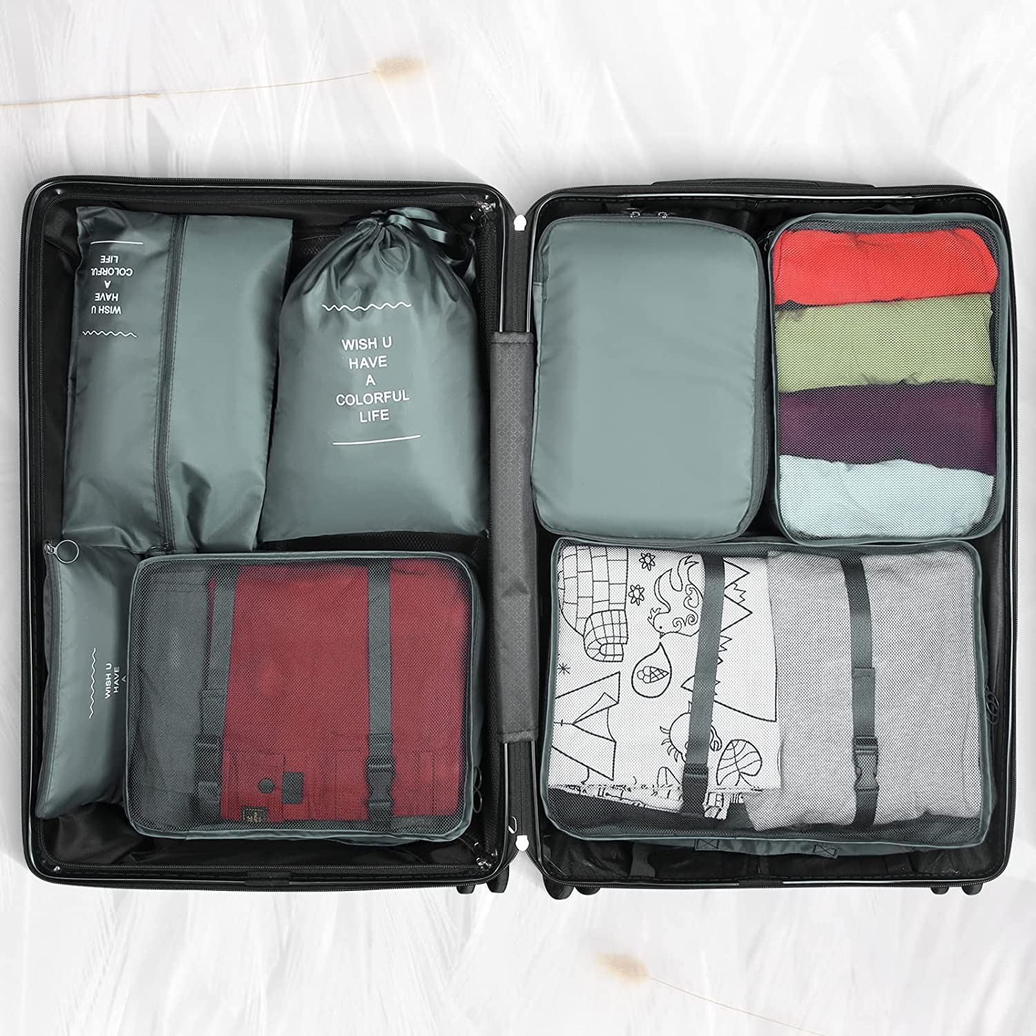 7 in 1 Foldable Travel Organizer Set – Derma lux